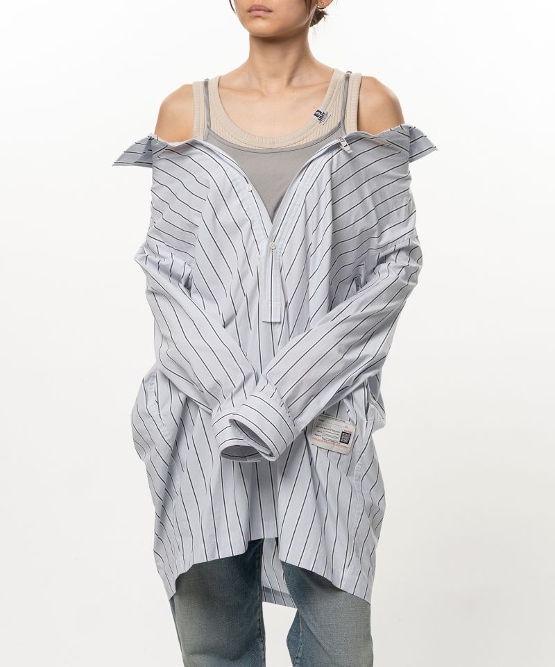 Triple Layered Stripe Shirt Dress