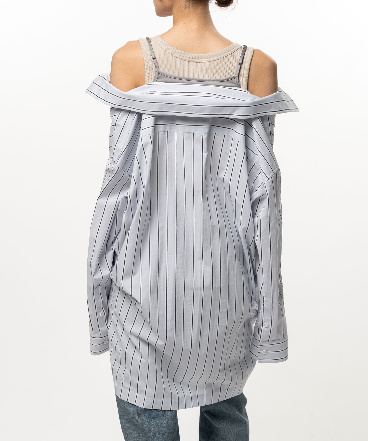 Triple Layered Stripe Shirt Dress