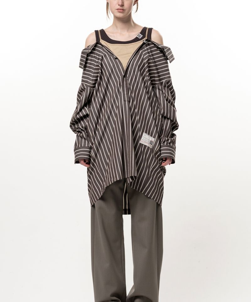 Triple Layered Stripe Shirt Dress