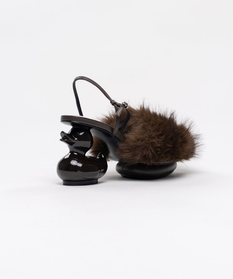 Duck Heel Fur Sandals
