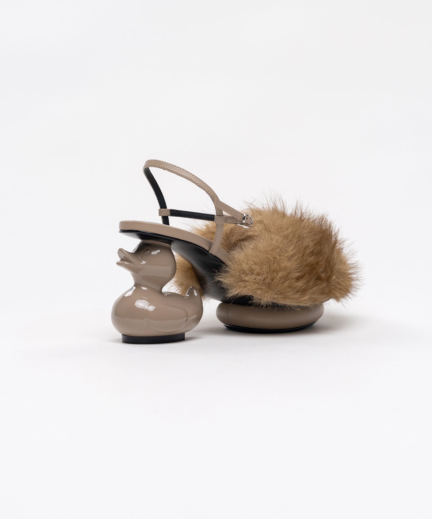 Duck Heel Fur Sandals
