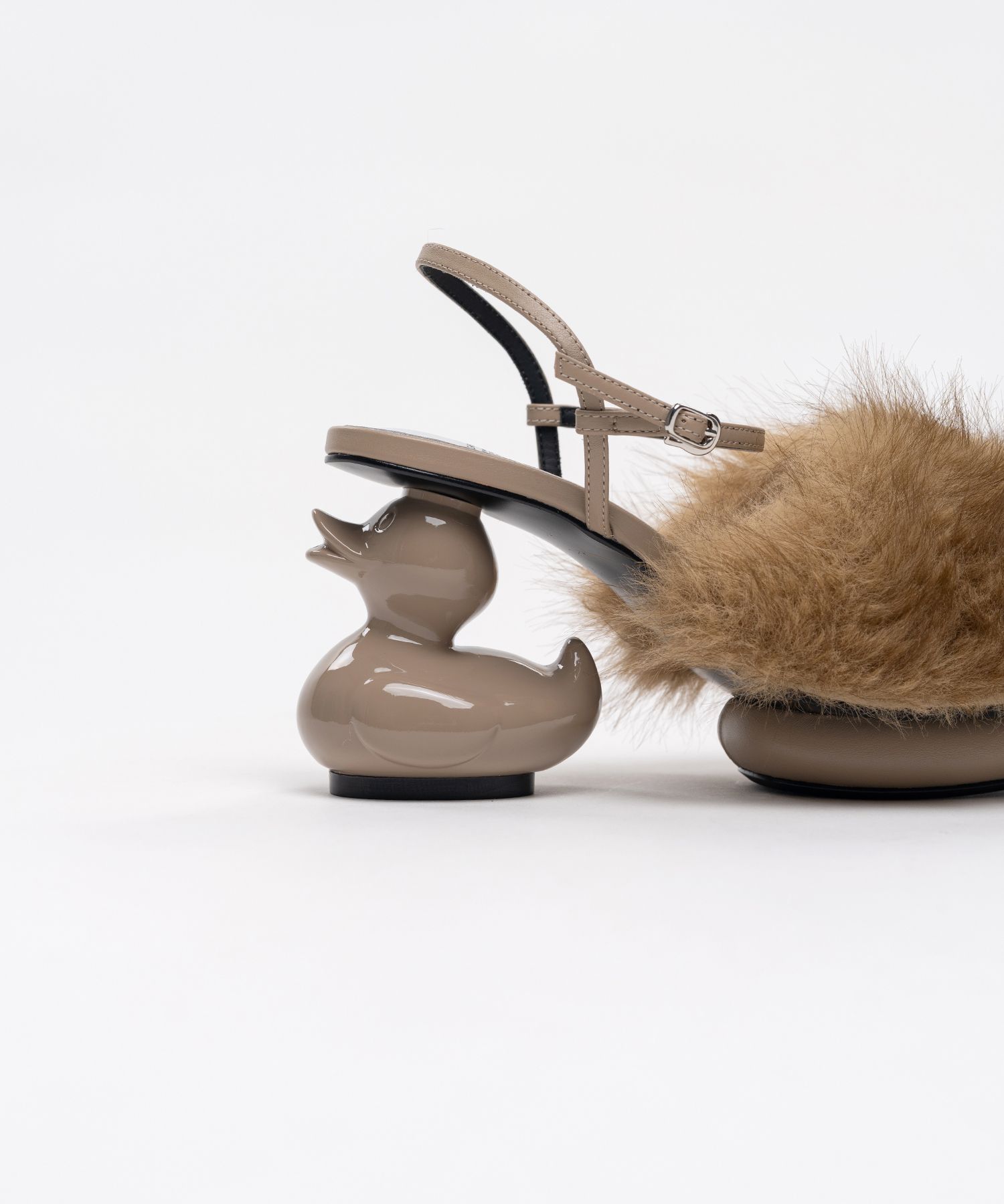 Duck Heel Fur Sandals