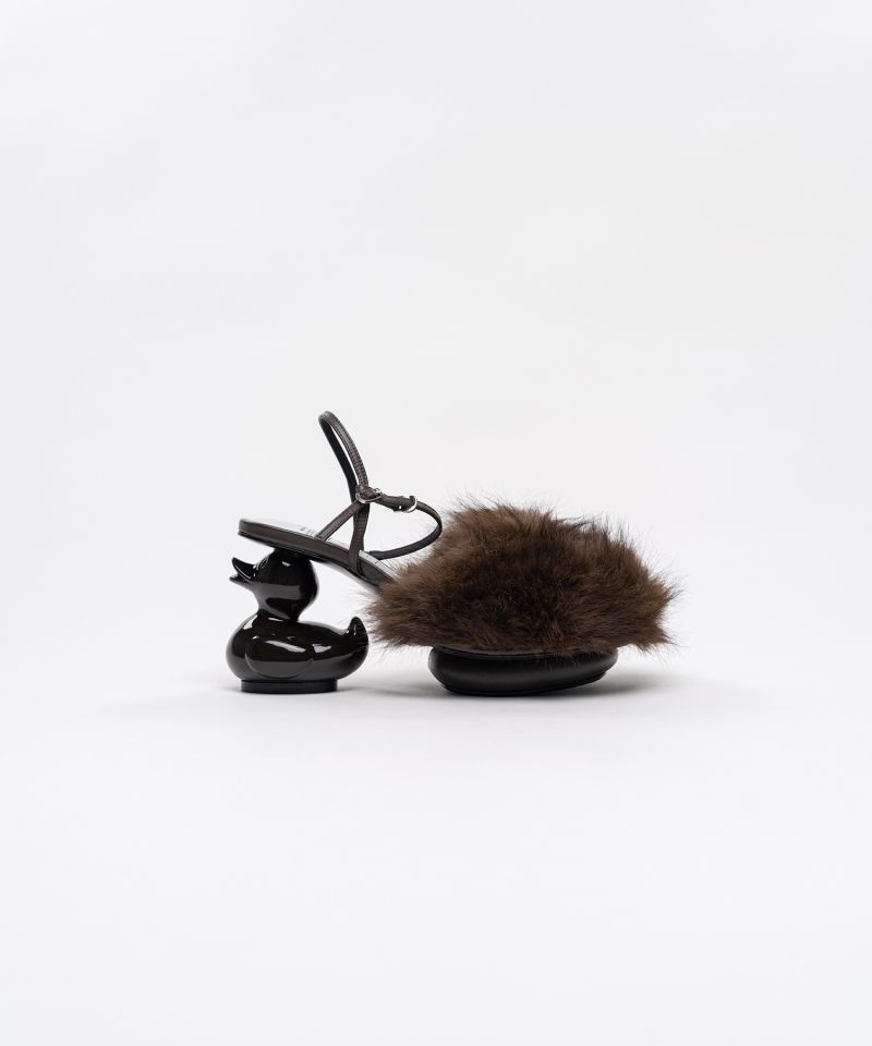 Duck Heel Fur Sandals