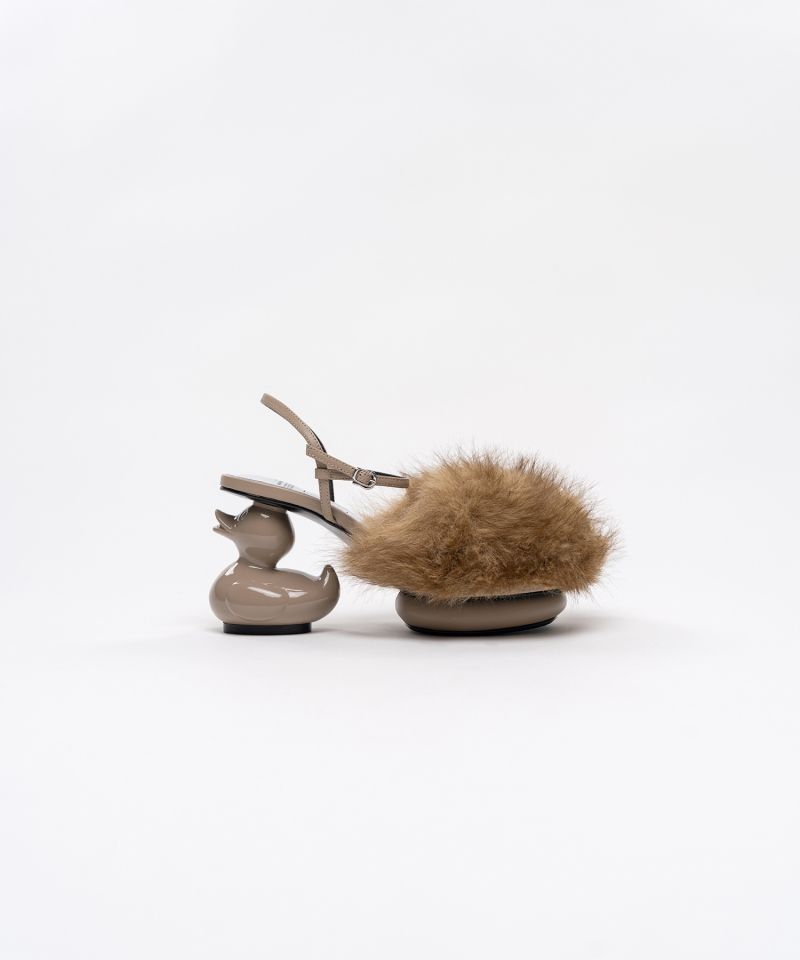 Duck Heel Fur Sandals