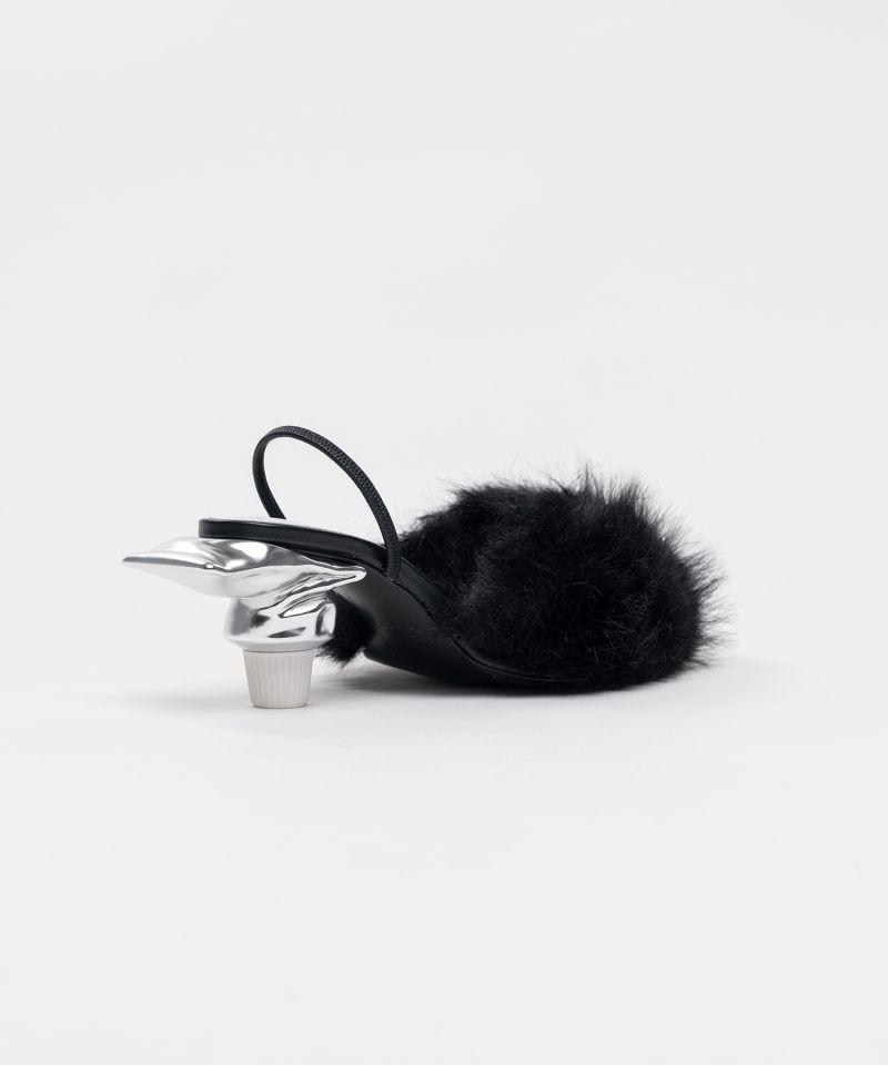Toothpaste Heel Fur Sandals