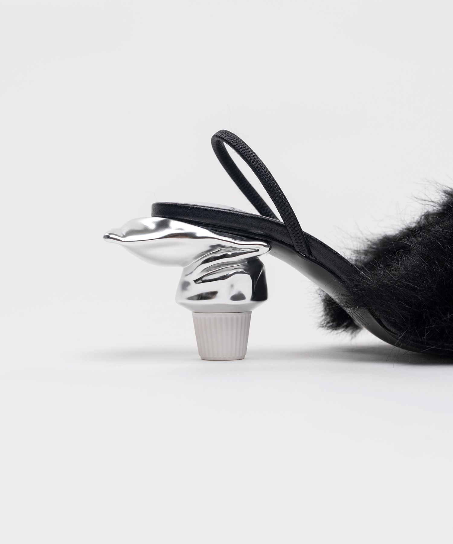 Toothpaste Heel Fur Sandals