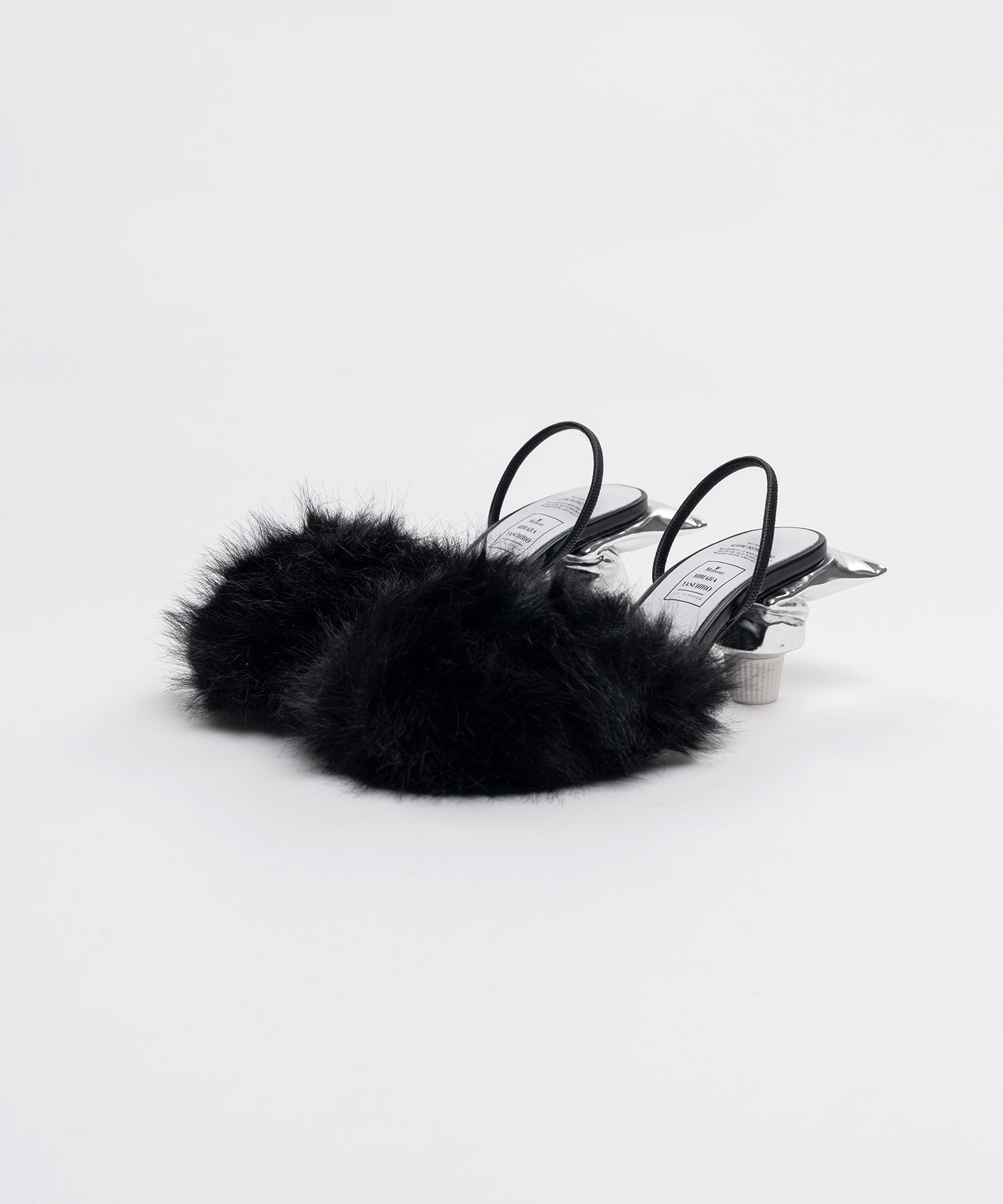 Toothpaste Heel Fur Sandals