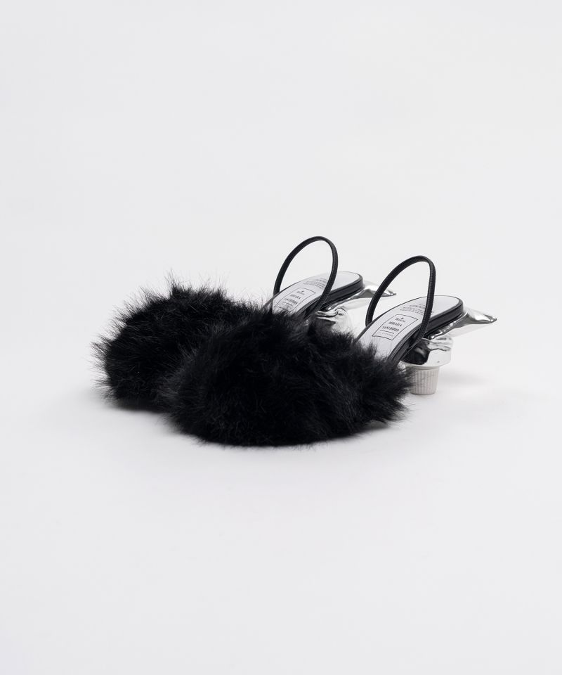 Toothpaste Heel Fur Sandals