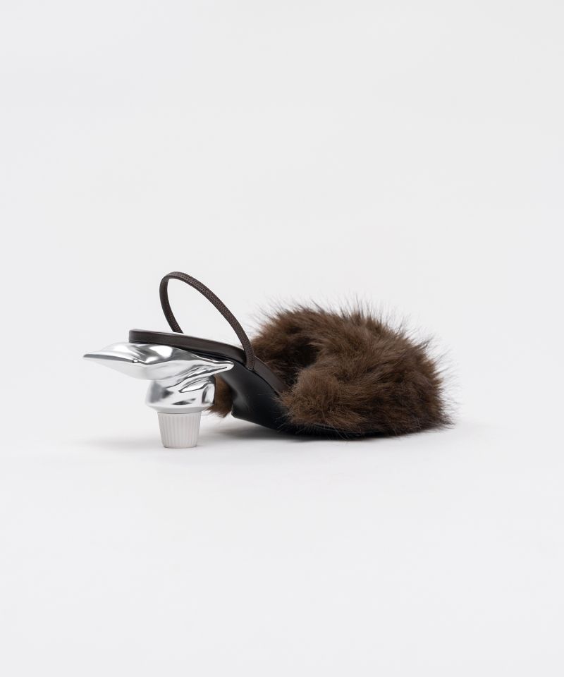 Toothpaste Heel Fur Sandals