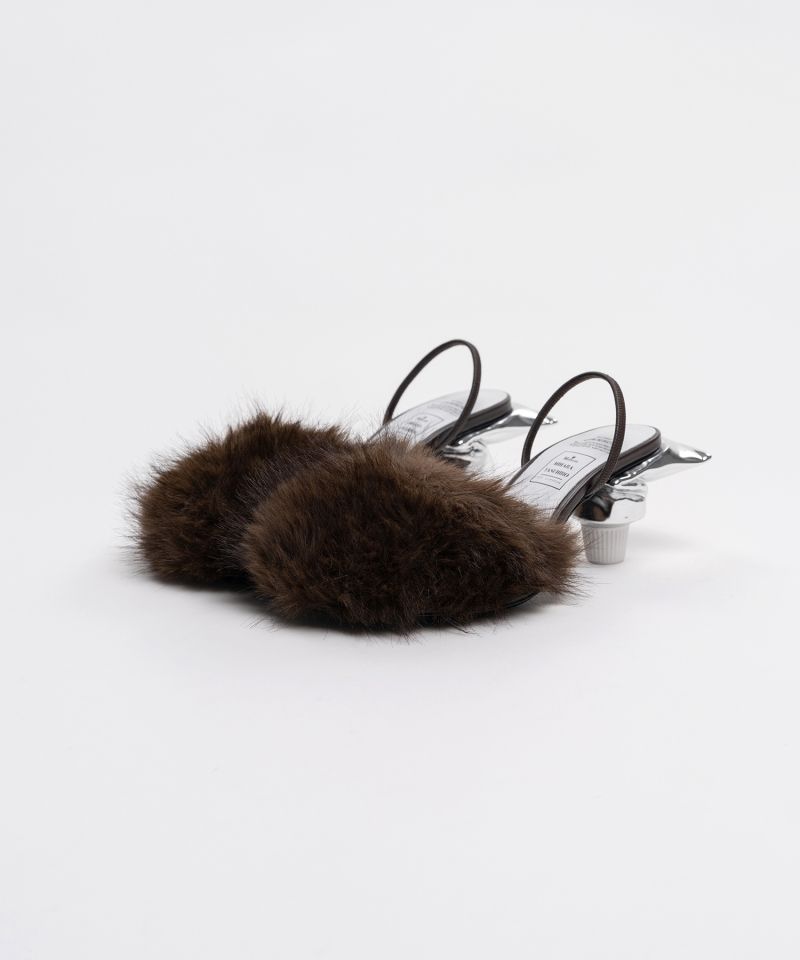 Toothpaste Heel Fur Sandals