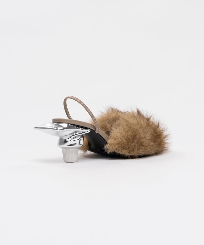 Toothpaste Heel Fur Sandals