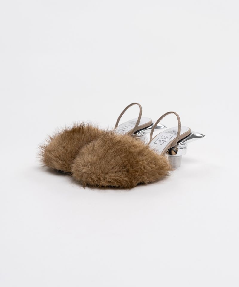 Toothpaste Heel Fur Sandals