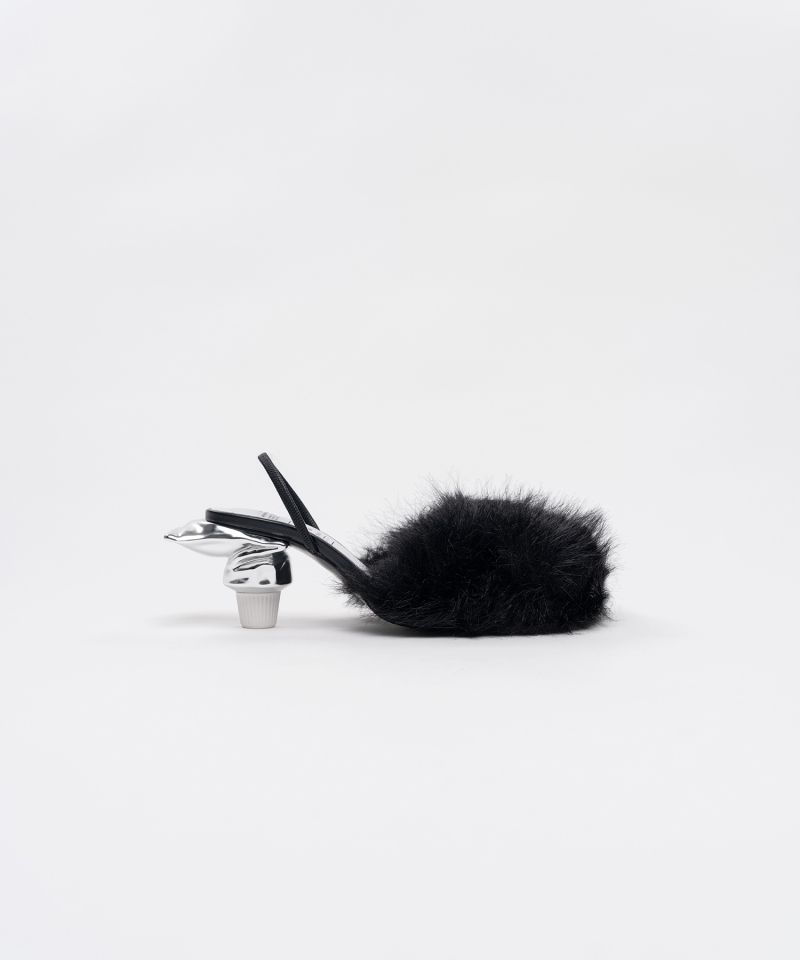Toothpaste Heel Fur Sandals