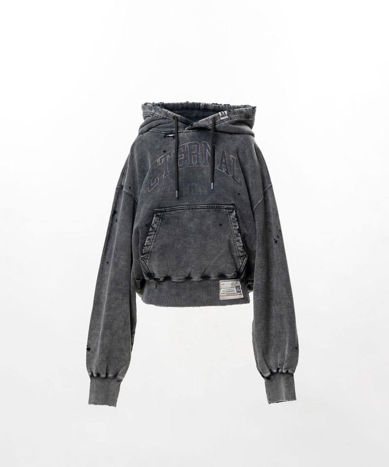 Bleached College Print Hoodie