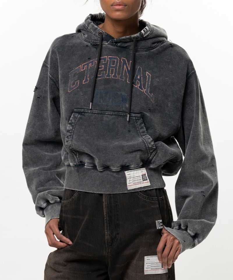 Bleached College Print Hoodie