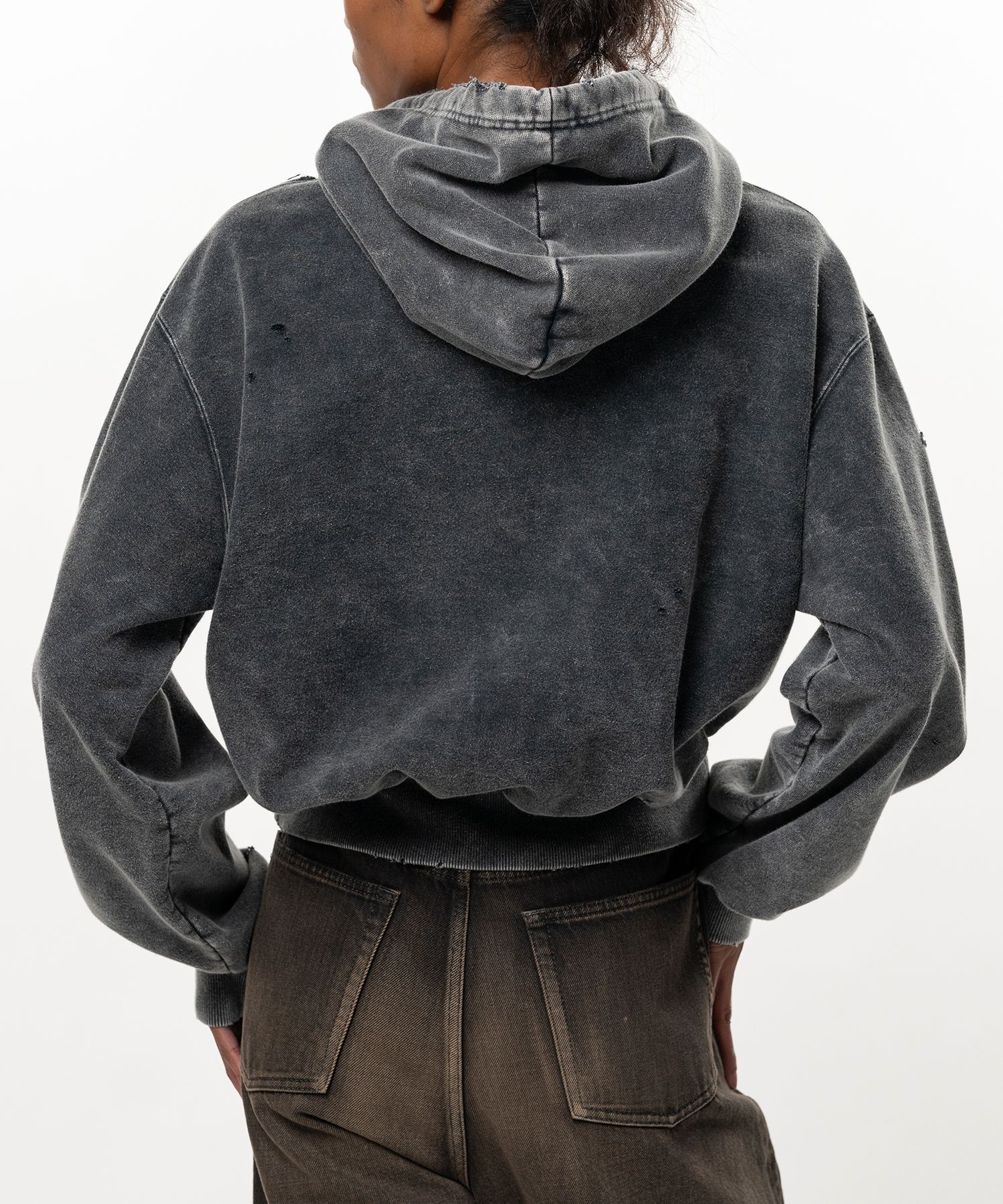 Bleached College Print Hoodie