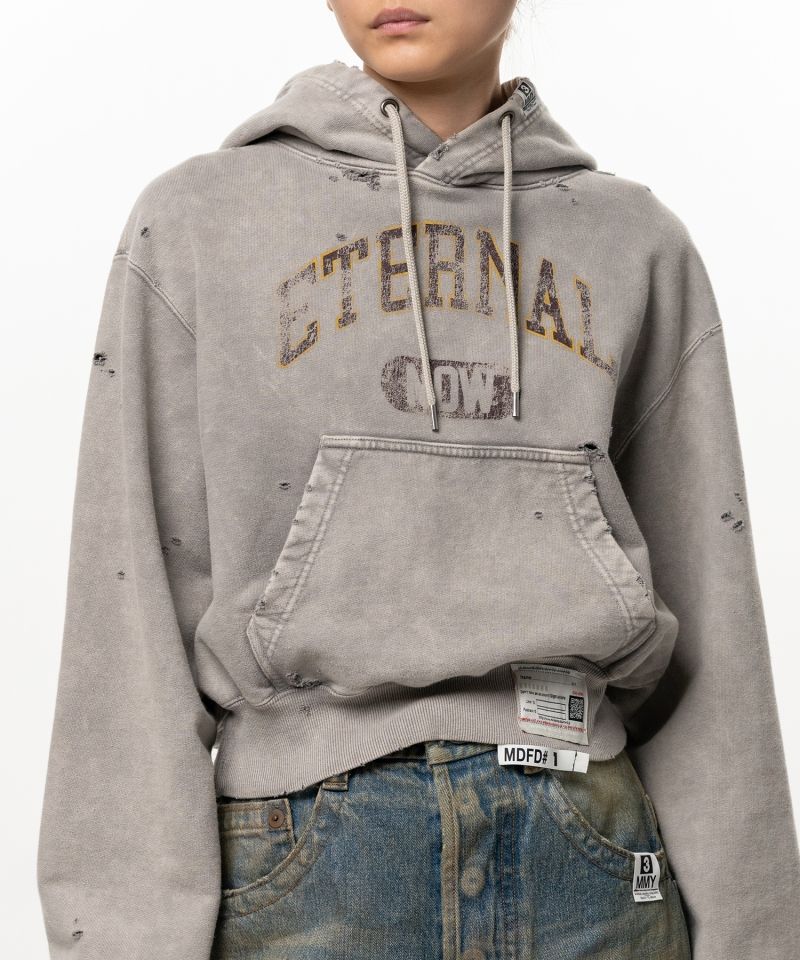 Bleached College Print Hoodie