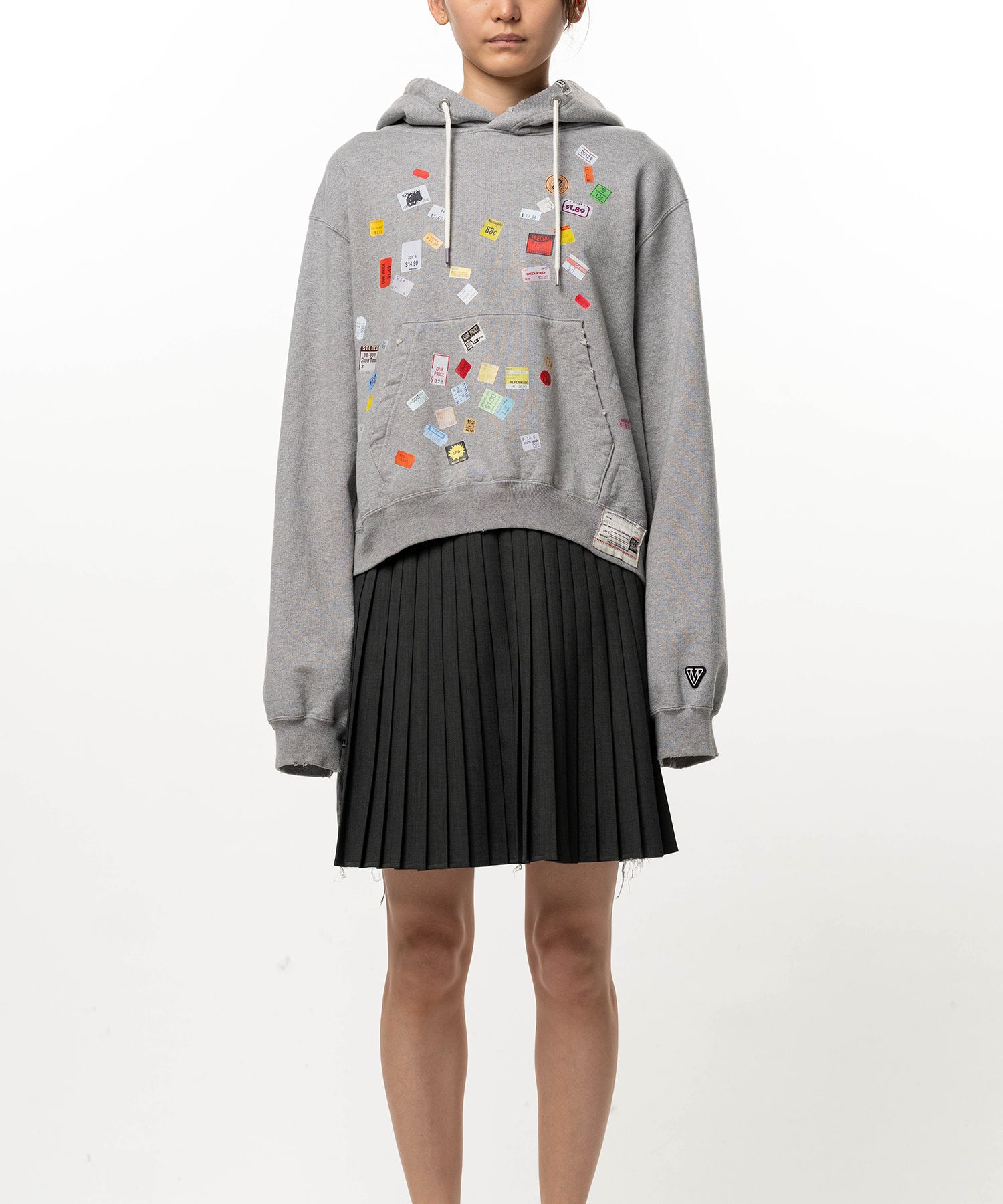Price Tag Sticker Printed Hoodie