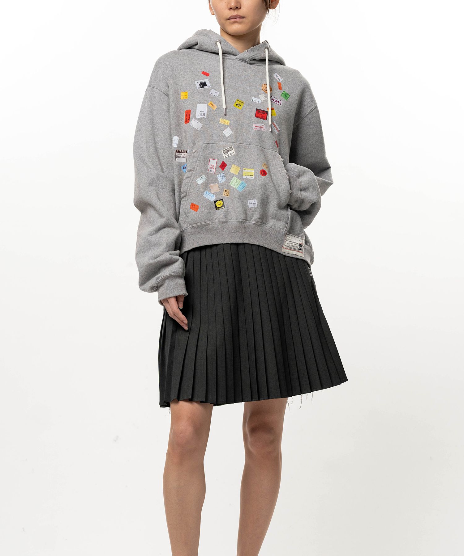 Price Tag Sticker Printed Hoodie