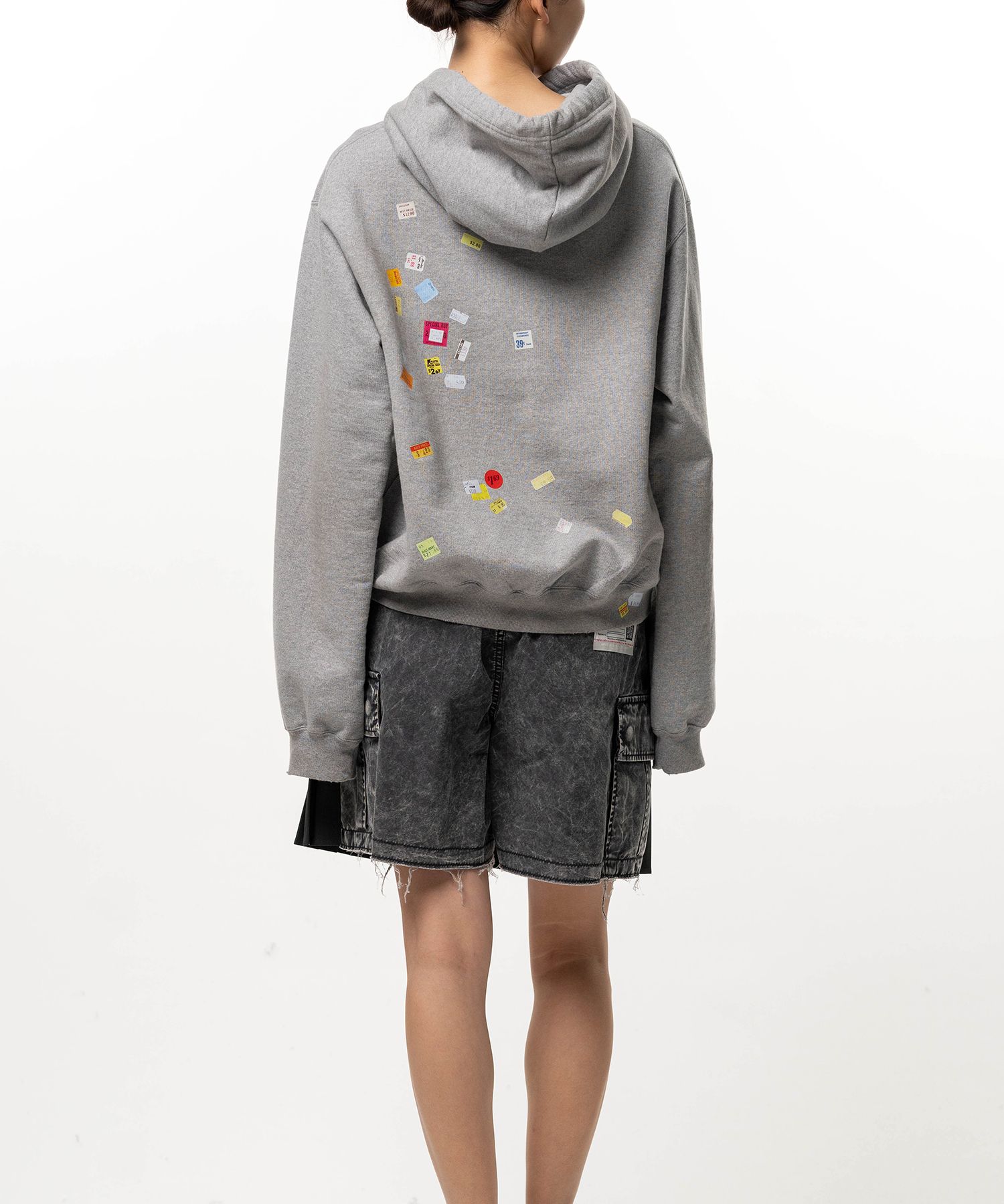 Price Tag Sticker Printed Hoodie