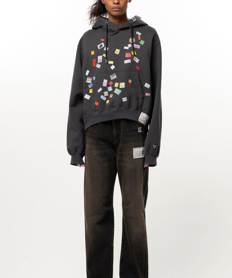Price Tag Sticker Printed Hoodie