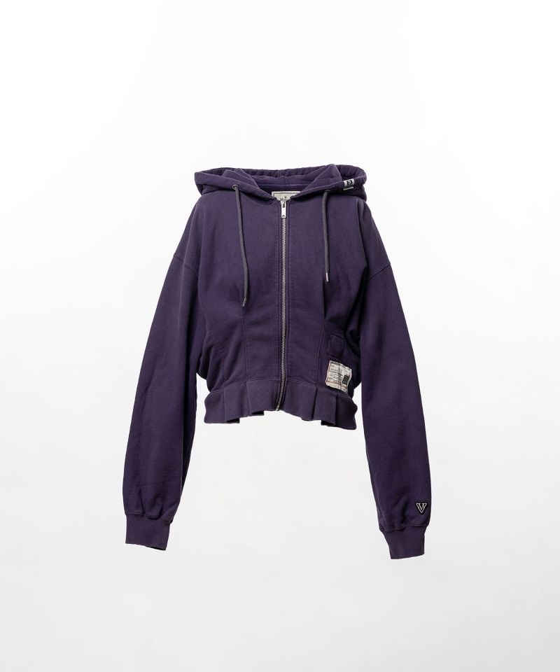 Waist Tucked Zip up Hoodie