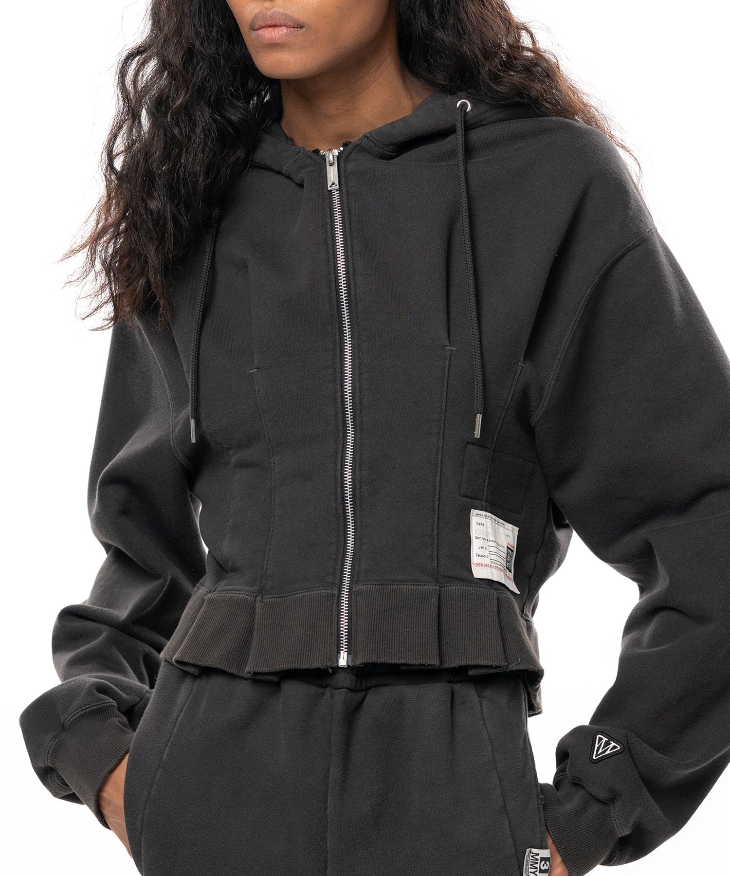 Waist Tucked Zip up Hoodie