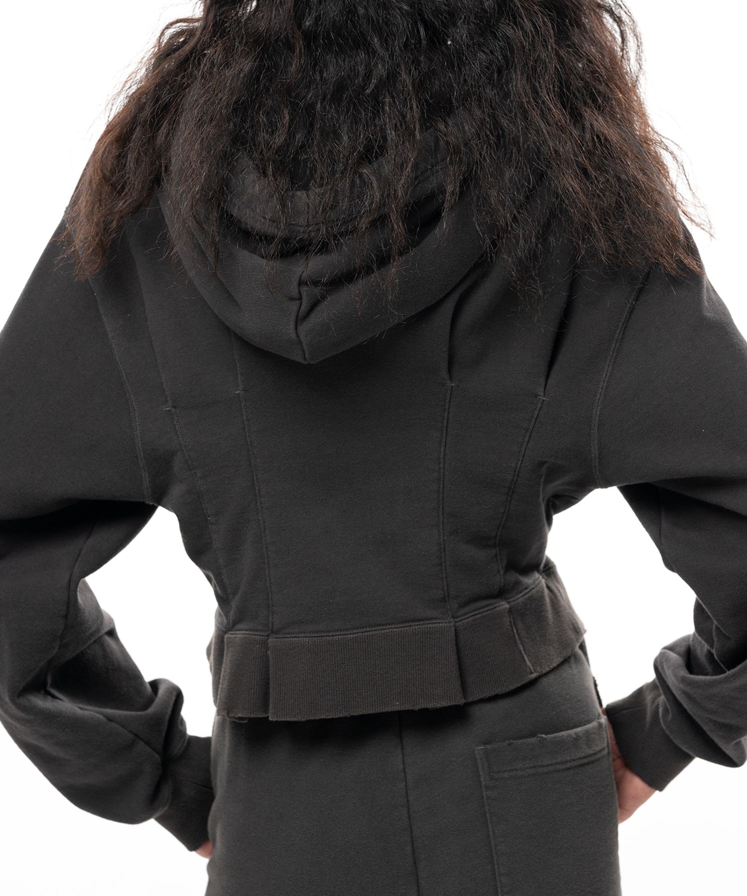 Waist Tucked Zip up Hoodie