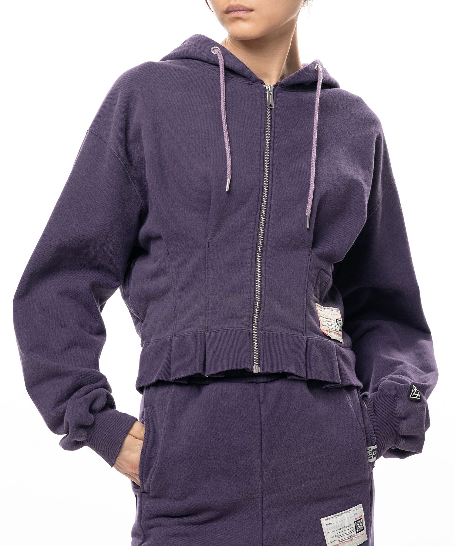 Waist Tucked Zip up Hoodie