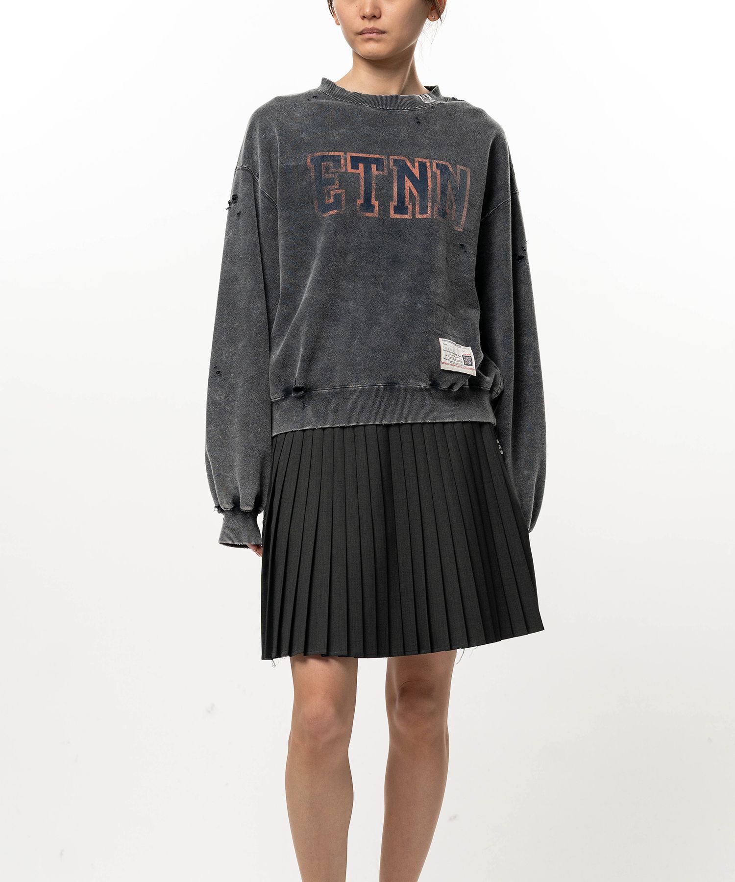 Bleached College Print Sweatshirt