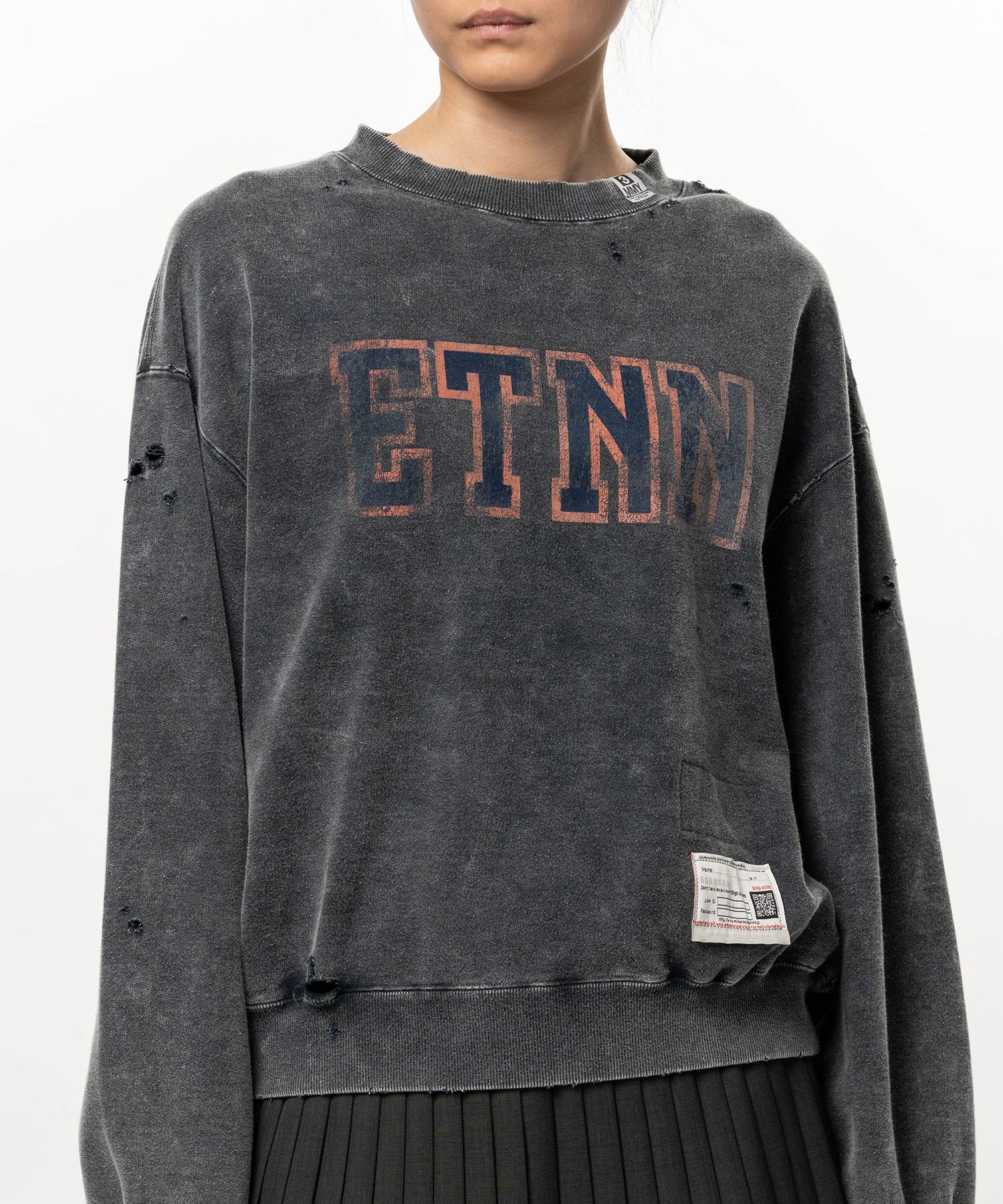 Bleached College Print Sweatshirt
