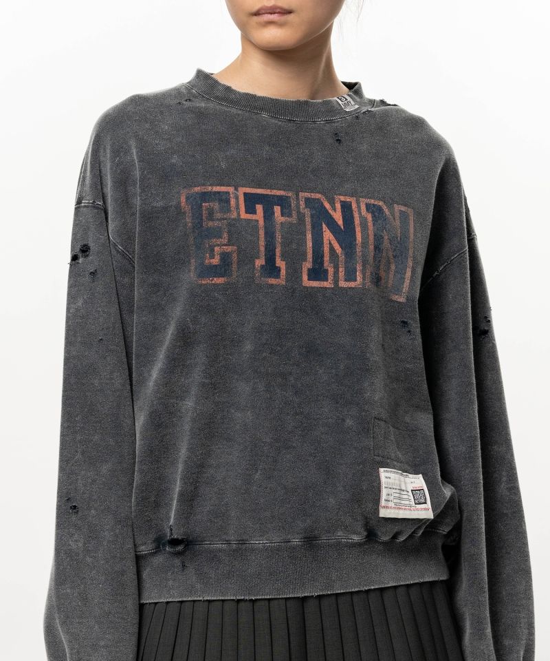 Bleached College Print Sweatshirt