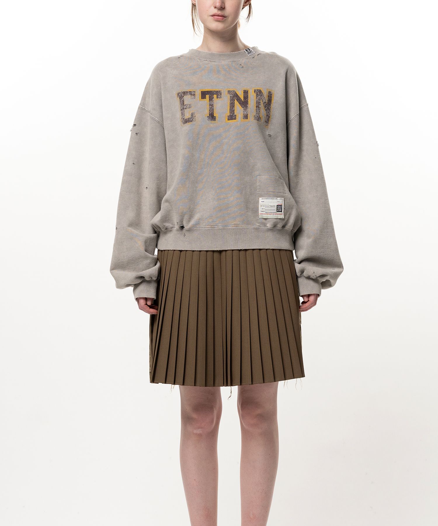 Bleached College Print Sweatshirt