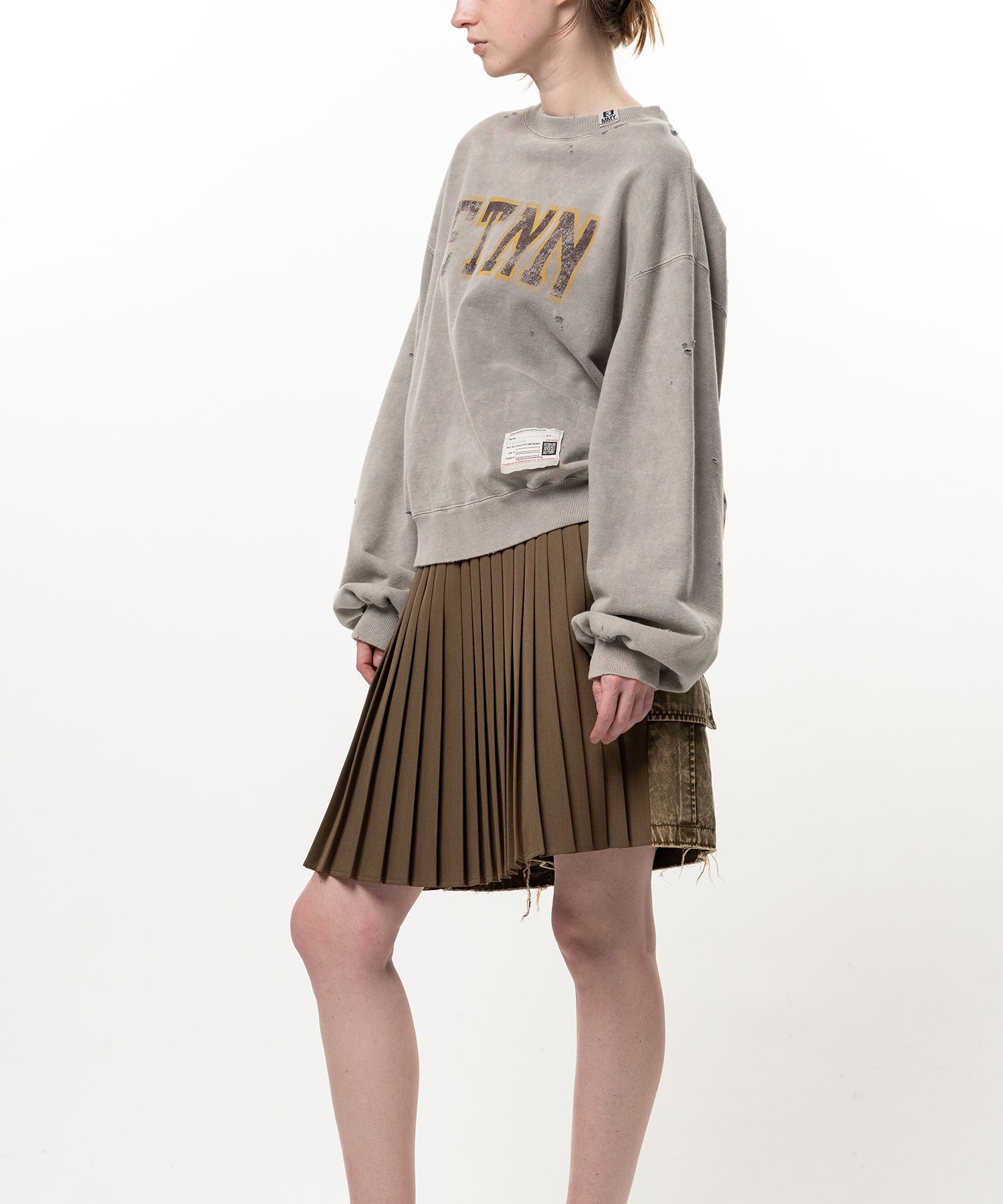 Bleached College Print Sweatshirt