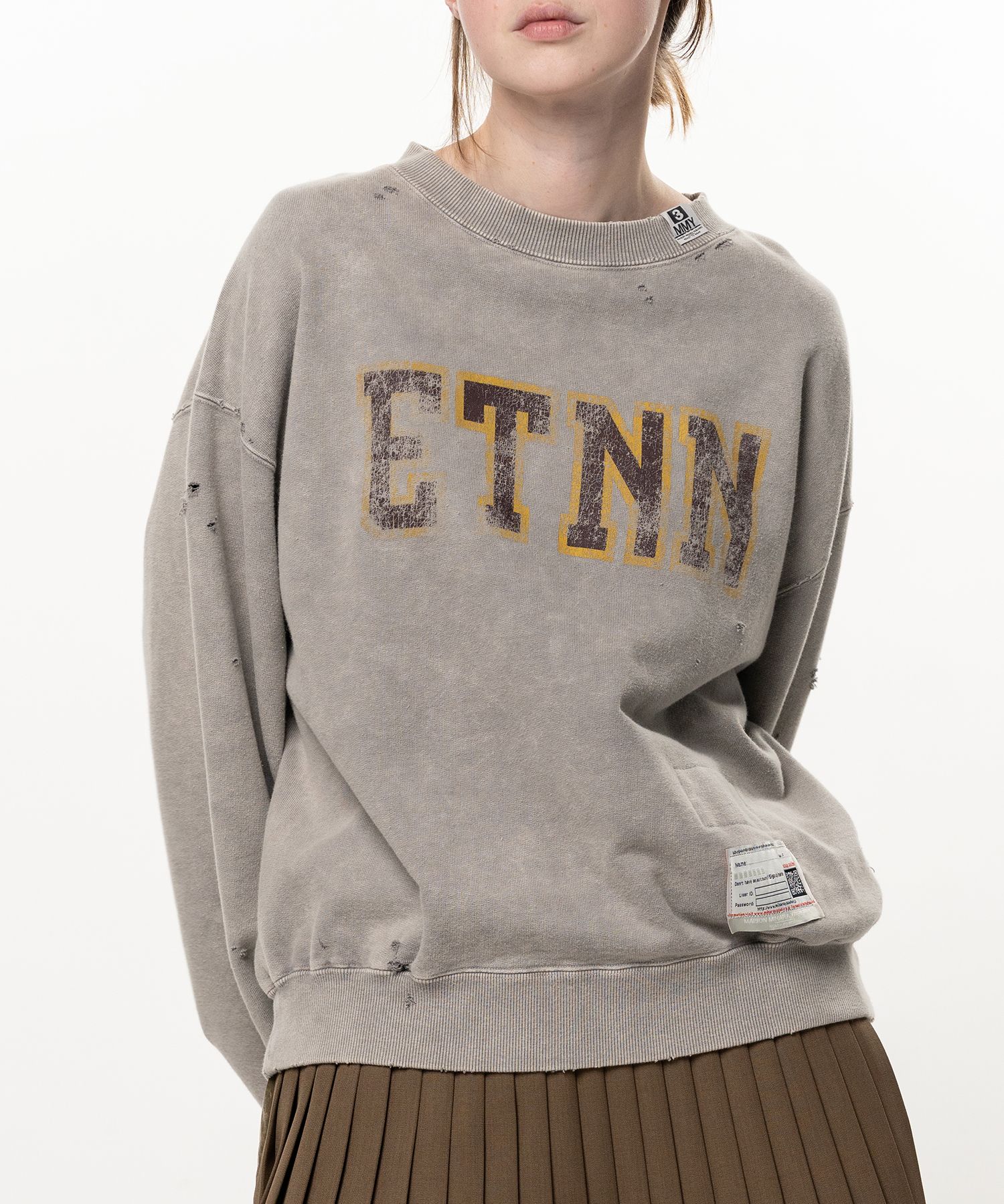 Bleached College Print Sweatshirt
