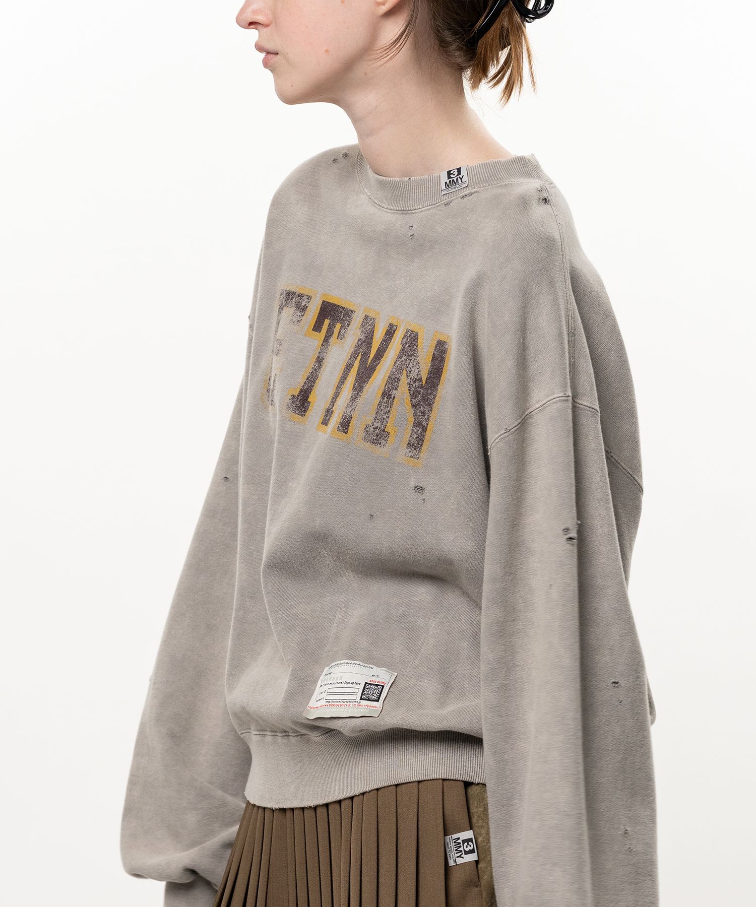 Bleached College Print Sweatshirt
