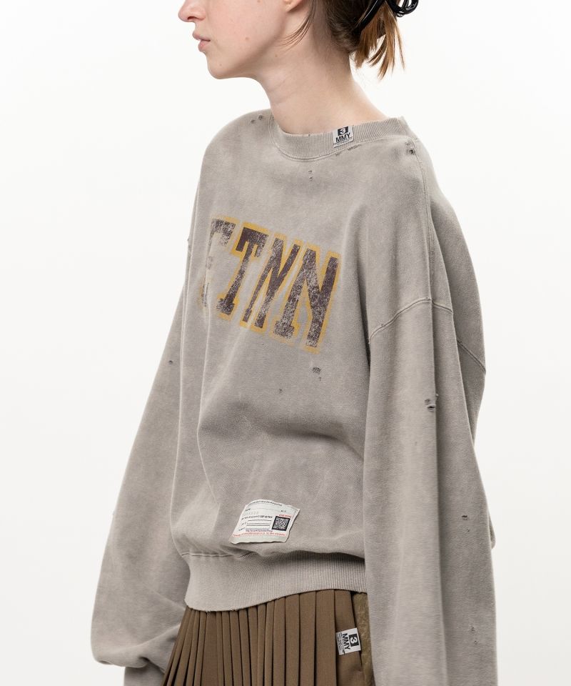 Bleached College Print Sweatshirt