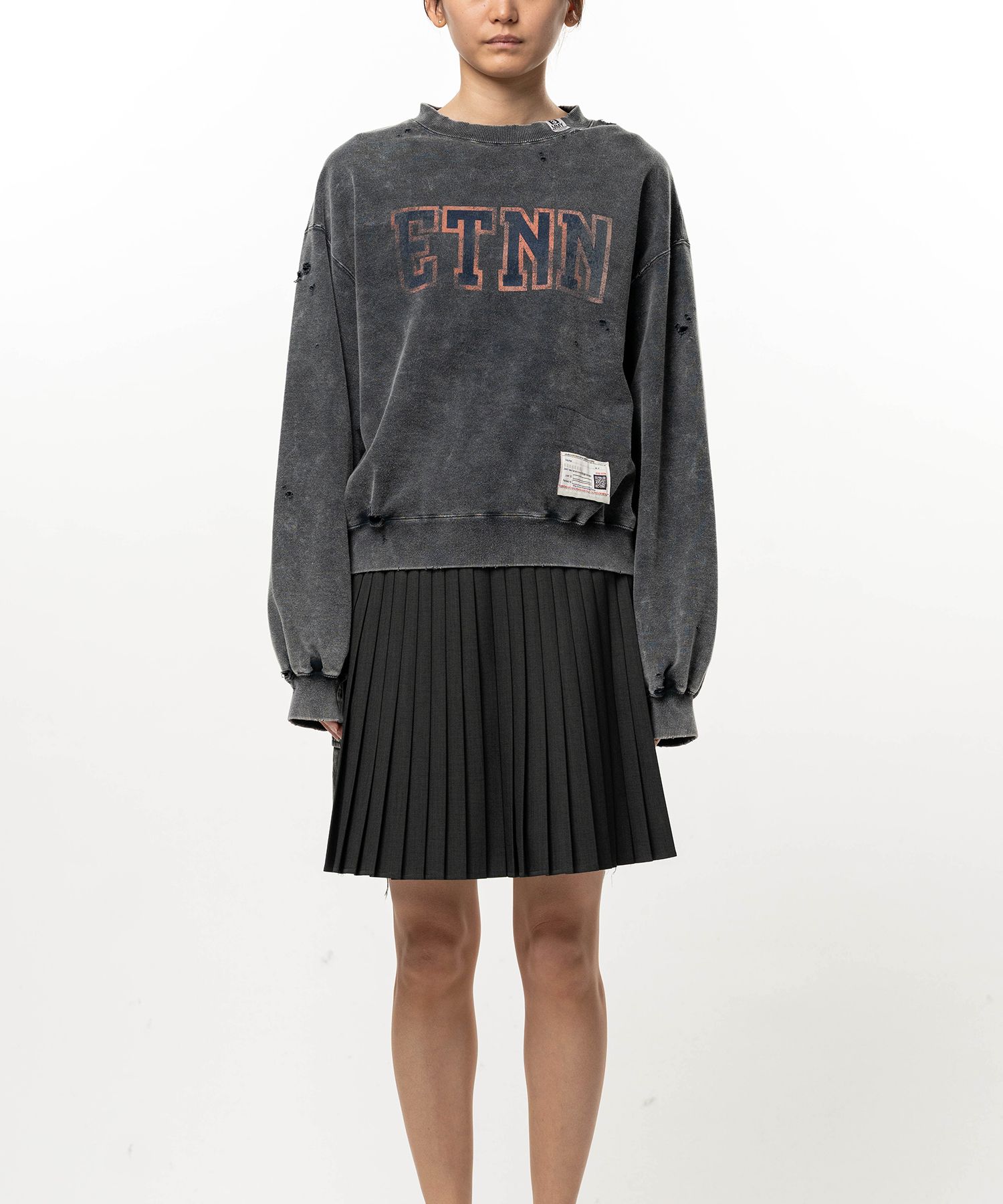 Bleached College Print Sweatshirt