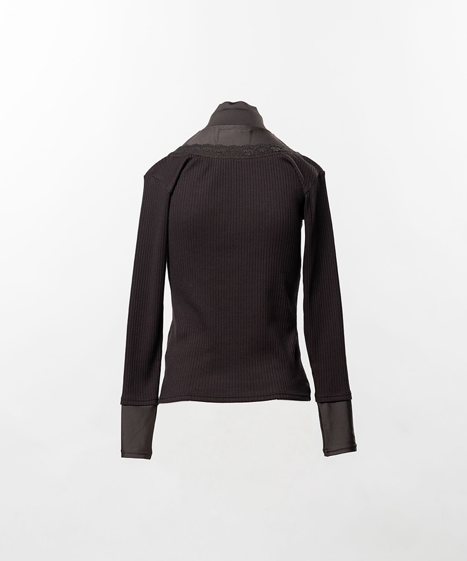 High Neck Layered Knit Pullover