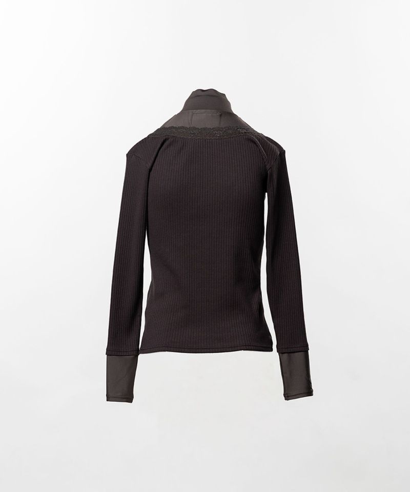 High Neck Layered Knit Pullover