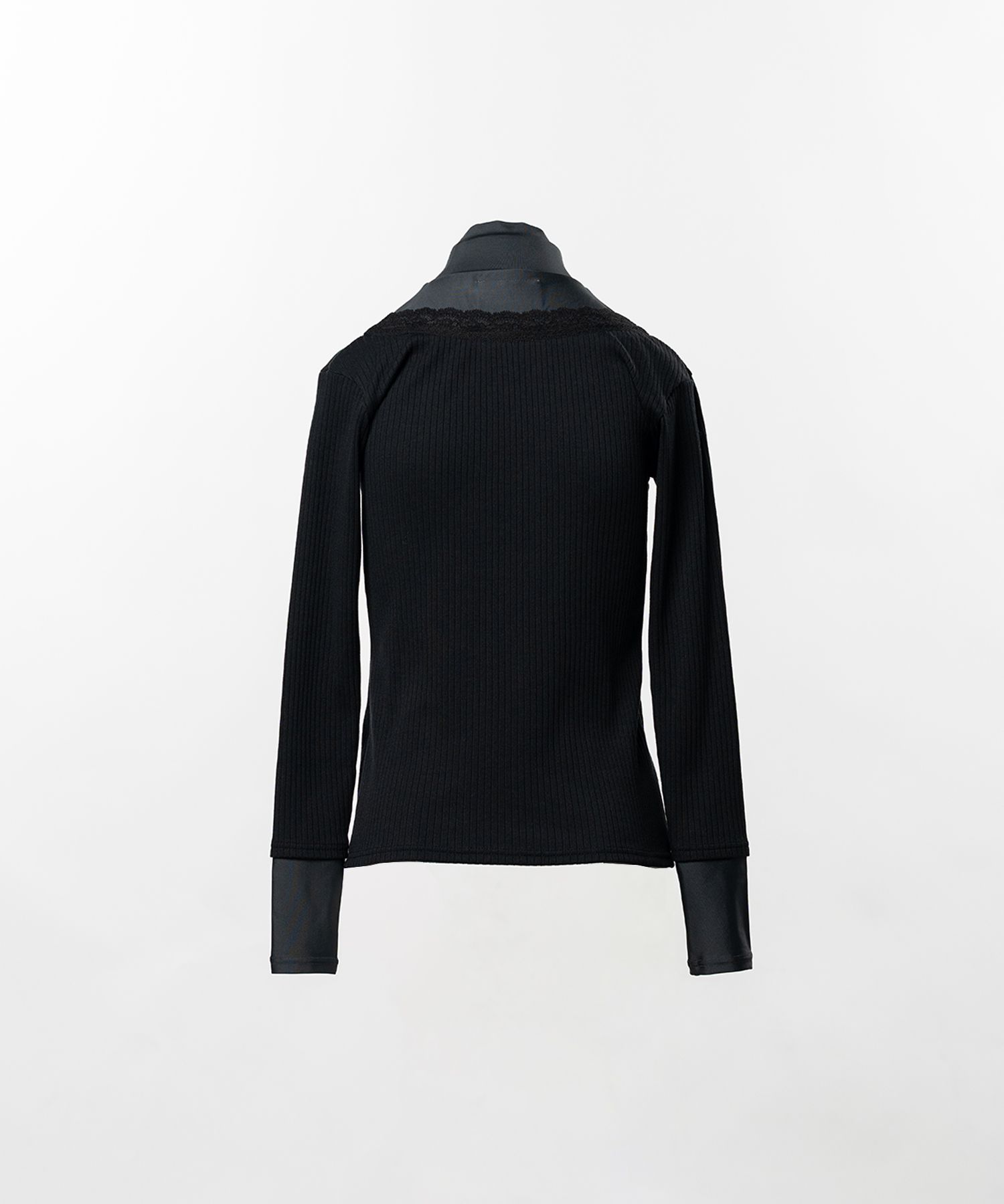 High Neck Layered Knit Pullover