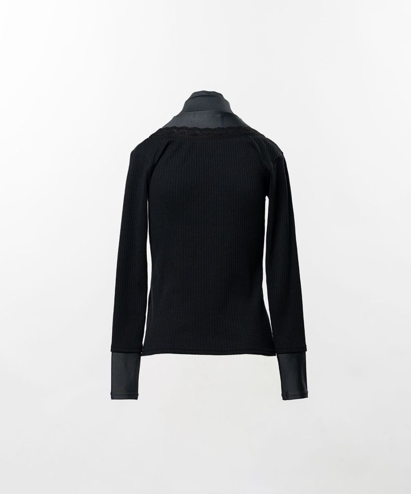 High Neck Layered Knit Pullover