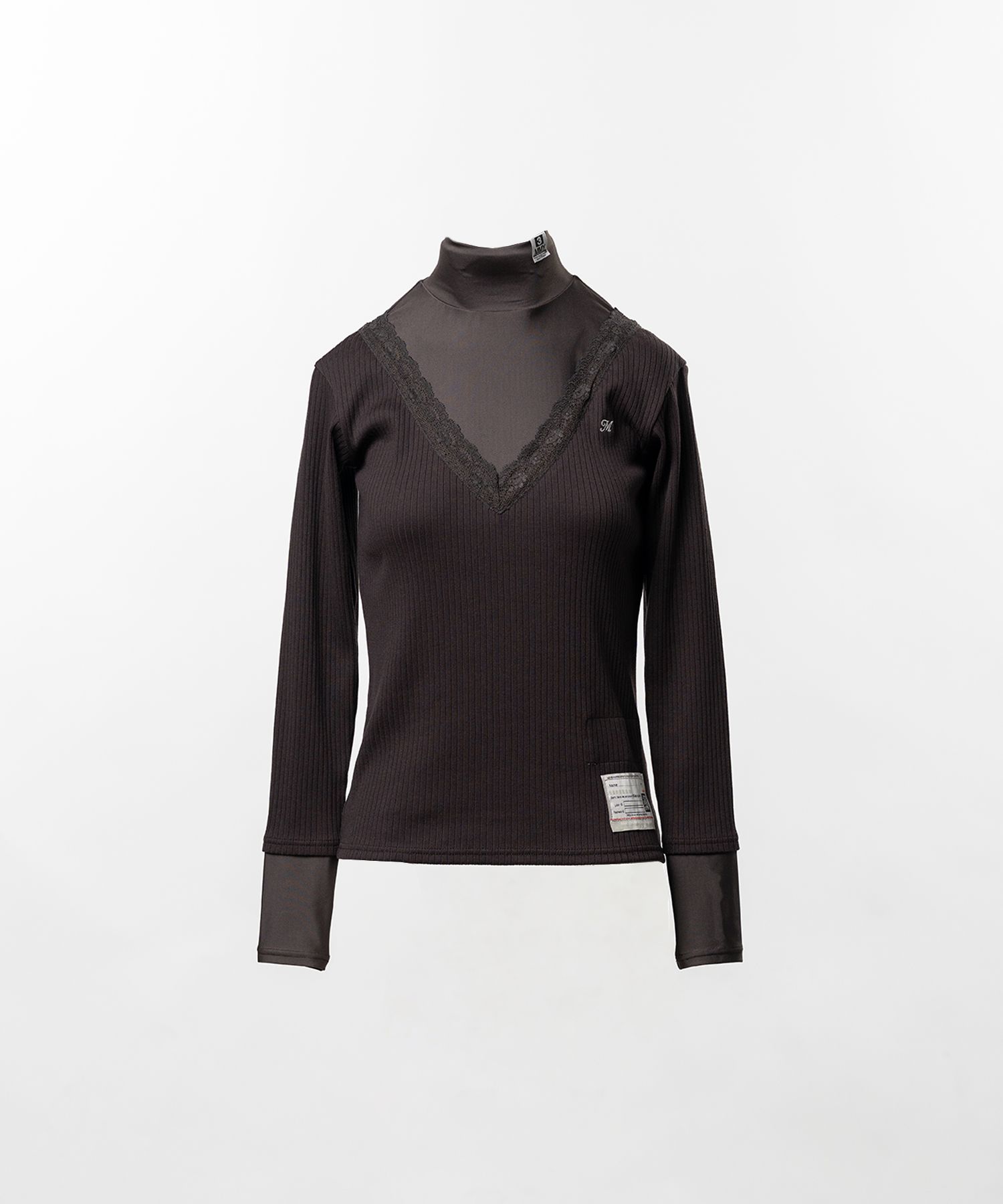 High Neck Layered Knit Pullover