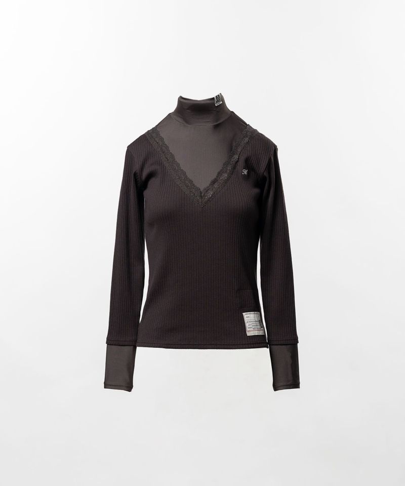 High Neck Layered Knit Pullover