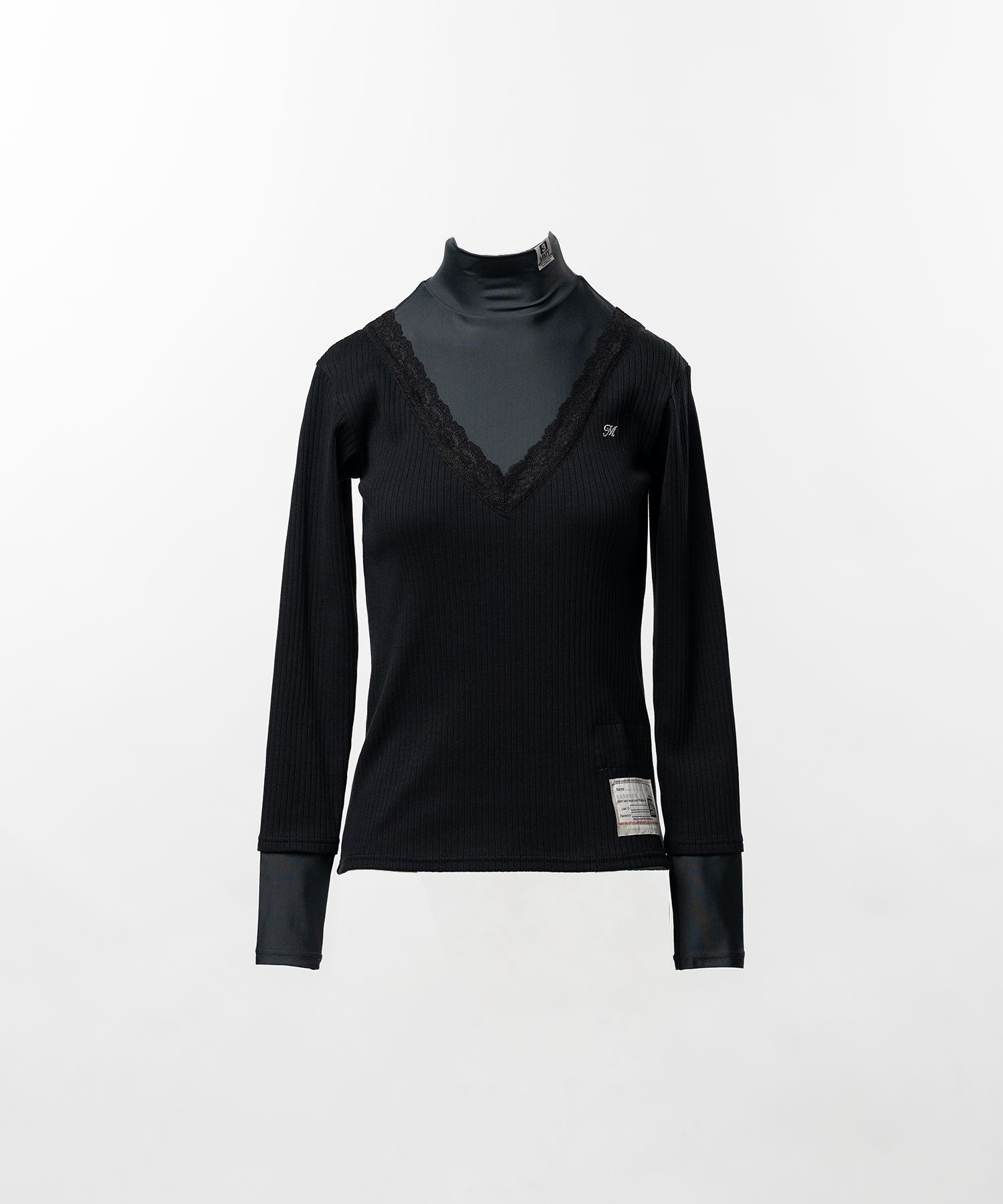 High Neck Layered Knit Pullover