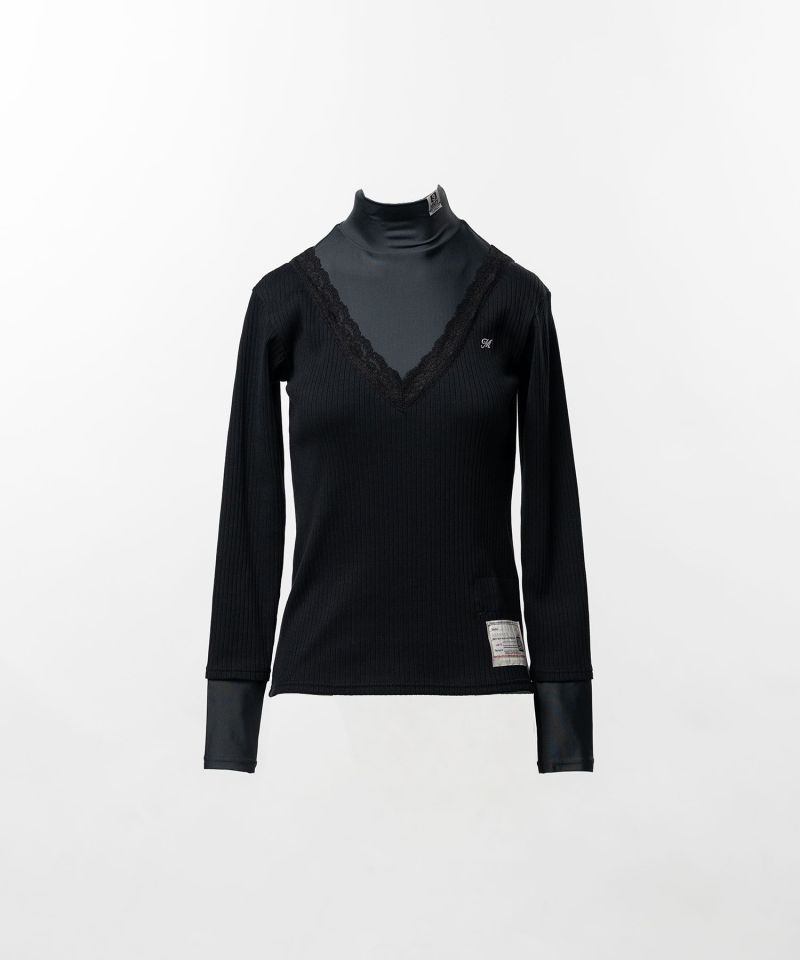 High Neck Layered Knit Pullover