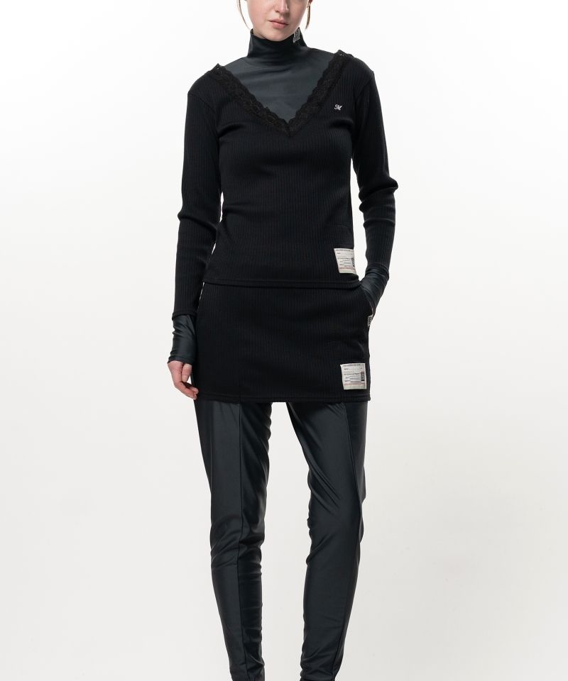 High Neck Layered Knit Pullover