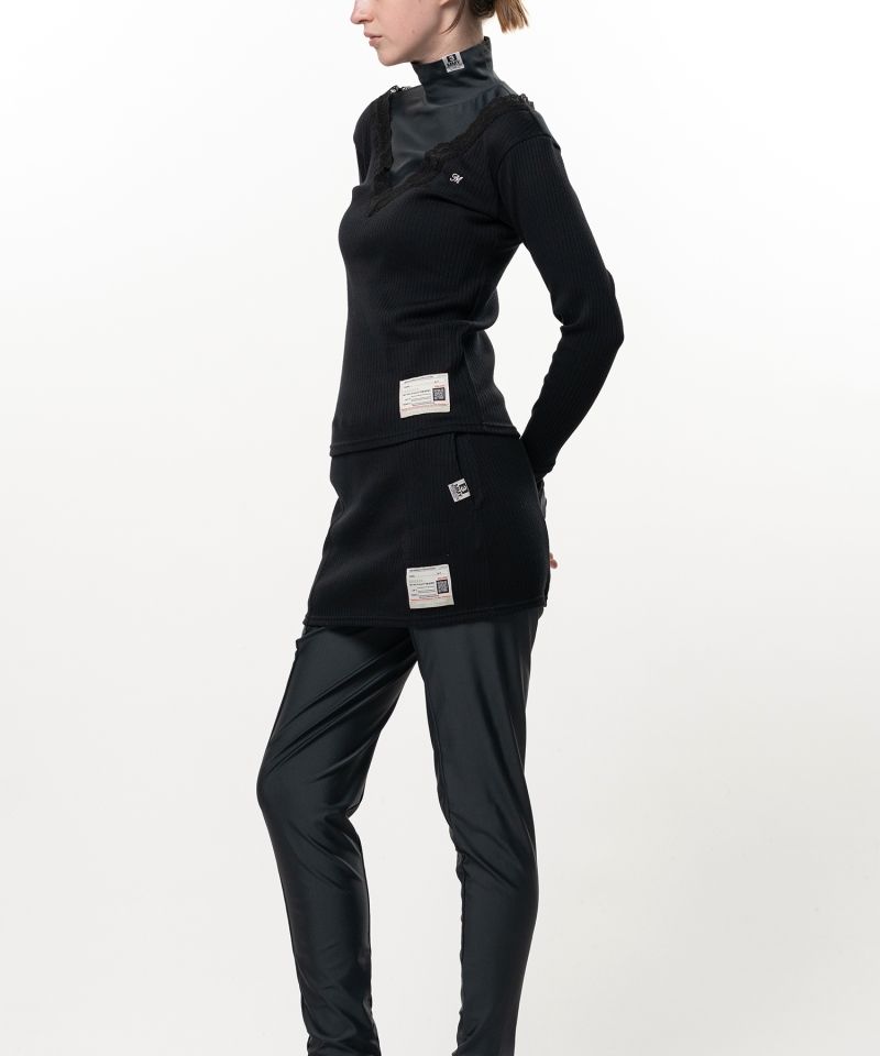 High Neck Layered Knit Pullover