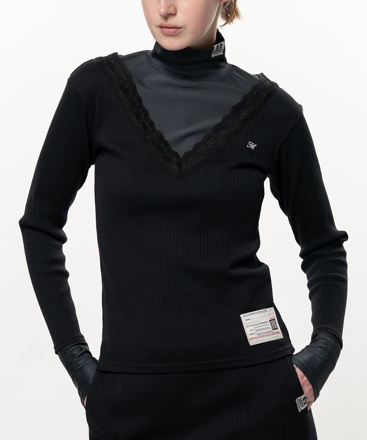 High Neck Layered Knit Pullover