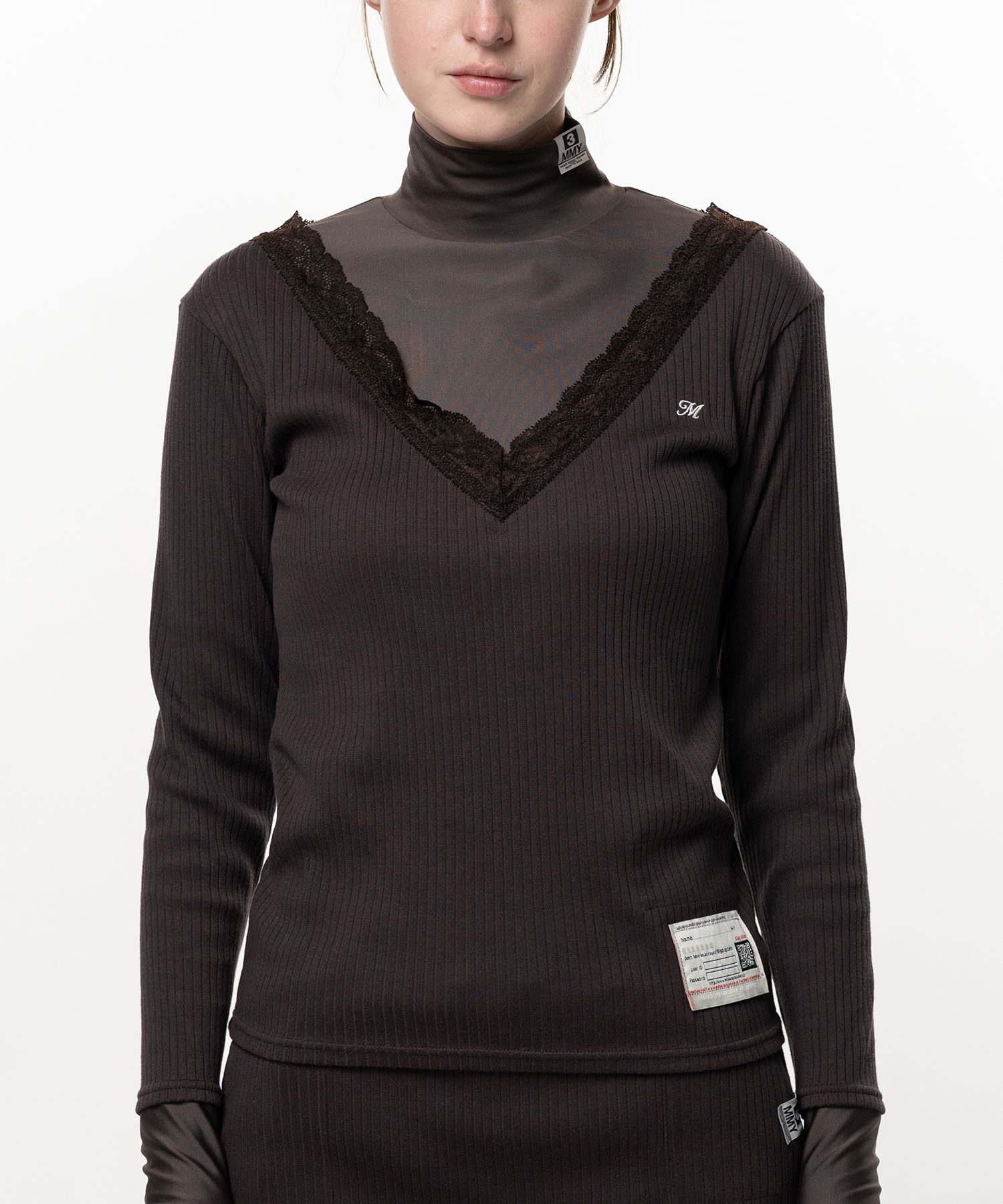 High Neck Layered Knit Pullover